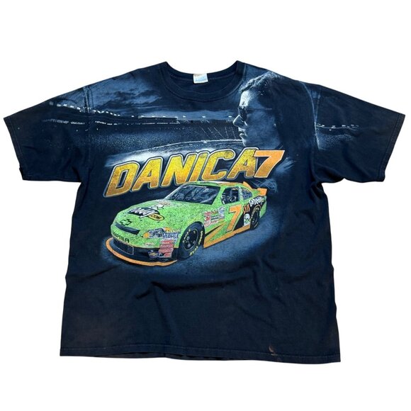 2012 Danica Patrick Chase Authentics 3XL Black NASCAR AOP T Shirt - Picture 1 of 11